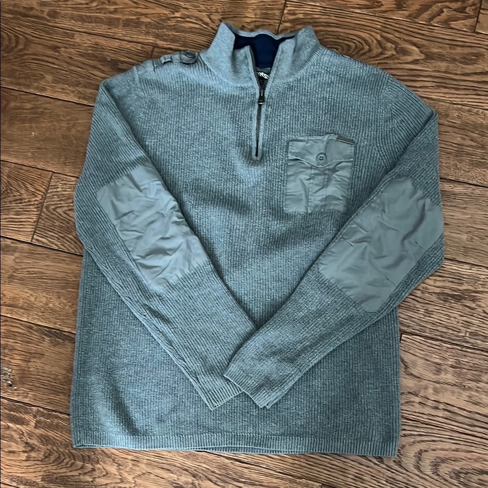 Men's Gray Quarter-Zip Sweater